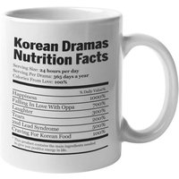 Tasse À Thé À Café Avec Faits Nutritionnels Du Drame Coréen, Pour Fans De Kdrama Addict, 11oz