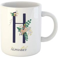 Tasse À Café Alphabet De Printemps Et D'été Décoré De Bouquets De Fleurs Lettre Florale H Tasse À Thé En Céramique À La Main Tasses Cadeau De