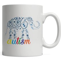 Sensibilisation À L'autisme Et Conception Des Amoureux Des Éléphants ? Une Tasse Cadeau De Soutien Pour Montrer Votre Amour À Vos Amis Et Aux Membres
