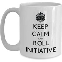 Keep Calm And Roll Initiative Dungeons And Dragons Dice Ceramic Mug