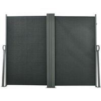 Double Store Latéral Brise-Vue Paravent Rétractable 6l X 1,60h M Gris