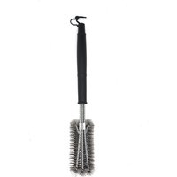 Brosse Et Grattoir À Trois Points En Acier Inoxydable Avec Têtes De Brosse Supplémentaires, Poils En Fil Tressé, Gaz, Charbon De Bois, Accessoires De