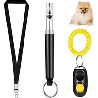 Set 3 Pièces - Chien Aboyeur, Sifflet Pour Chien, Dressage De Chien, Sifflet Stop Aboiement, Dressage D'animaux, Outil Avec Lanière Et Laisse