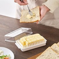 Beurrier Avec Couvercle Hermétique Pour Faciliter La Découpe Et Le Stockage, Beurrier Pour Le Réfrigérateur, Beurrier Transparent 2 En 1