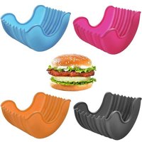 4 Boîtes De Fixation En Silicone Pour Hamburgers Revêtement Antiadhésif Forme De Burger Bbq Porte-Burger En Silicone Hygiénique Sandwich Boîte À