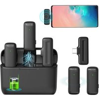 Noir - 1 Piece Wireless Lapel Microphone, USB C Lapel Microphone, Android Plug and Play, Noise Reduction, Wireless Lapel Microphone for TikTok Vlog,