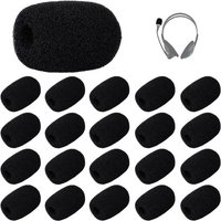 Noir - 20 mini-cravates pour microphone à bonnette, housse en mousse pour protéger les microphones lavalier.