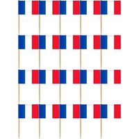 200 Pièces Drapeau Français Plateau À Cupcake Sélection De Mini Bâtons Cure-Dents Drapeaux Piques Désert Fruit Monde National Sports Party Décoration