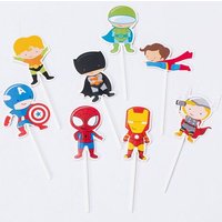 Drapeau Pour Cure-Dents, Drapeau Pour Cure-Dents Homme Araignée 8pcs Superhero Coaster Décoratif Coaster Kids Birthday Wedding Show Wedding Supplies