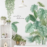 Autocollant Mural Feuille De Palmier, Autocollant Mural Plante Tropicale, Autocollant Mural Plante Verte, Autocollant Mural Amovible En Vinyle Pour