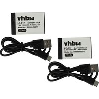 vhbw 2x Batteries compatible avec Canon EOS R100 appareil photo (1000mAh, 7,4V, Li-ion), prise USB-C