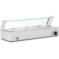Bain-Marie - 2,000 Watts - 3 X Gn 1/2 - Robinet De Vidange - Couvercle En Verre Helloshop26 14_0004222