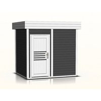 Cabine de sauna extérieur PRYMULA 4 places 253,8x203,8 x H.259 cm-Gris anthacite-Gris anthacite--