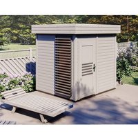 Cabine de sauna vitrée extérieur PRYMULA 4 places 253,8x203,8 x H.259 cm-Gris-Gris--