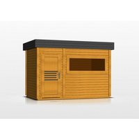 Cabine de sauna extérieur MAGNOLIA 6 places 353,8x203,8 x H.259 cm-naturel-naturel--
