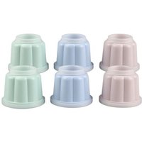 Dr. Oetker 1799 Lot De 6 Moules À Pudding, Moule À Flan, Moule Avec Couvercles, Mini Moule, Moule À Gâteau Individuel, Plastique, Rose/Vert/Bleu, 6,3