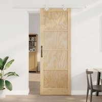 Porte coulissante vidaXL avec kit quincaillerie 83x232 cm Bois massif Pin, Porte intérieure 'ORKDAL'83x232x4 cm Bois massif Pin