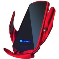 Support Voiture Forcell Hs1 Rouge Sur Grille Aérateur Et Ventouse Charge Sans F