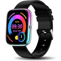 Montre Connectée Pour Android Ios Avec Moniteur De Fréquence Cardiaque Podomètre Noir