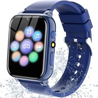 Montre Connectée Enfant 1.69" Avec 26 Jeux, Mp3 Lecteur De Musique, Caméra, 13 Réveil Bleu