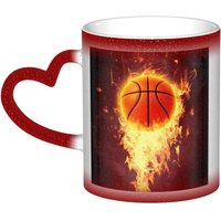 Tasse A Changement De Couleur, Tasse A Cafe En Ceramique De Basket-Ball, Tasse De Personnalite Pour Femmes Et Hommes, Cadeau 11 Oz
