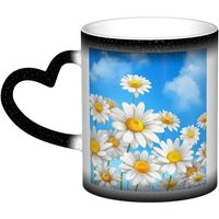Tasse A Changement De Couleur, Fleurs De Marguerite De Printemps, Tasse A Cafe En Ceramique, Tasse De Personnalite Pour Femmes Et Hommes, Cadeau 11 Oz