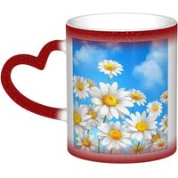 Tasse A Changement De Couleur, Fleurs De Marguerite De Printemps, Tasse A Cafe En Ceramique, Tasse De Personnalite Pour Femmes Et Hommes, Cadeau 11 Oz