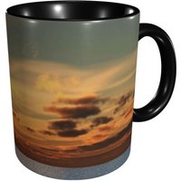 Tasse A Cafe De Couleur Amusante, Tasses De Plages Au Coucher Du Soleil, Larges Tasses De The Et De Chocolat Chaud Pour Le The, Le Cafe, Le Cadeau