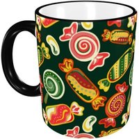 Tasse A Cafe Drole De Nouveaute Tasse A The En Ceramique De Bonbons Colores 11 Oz Avec Des Tasses De Bo?Te-Cadeau Pour Le Bureau Et La Maison Femmes