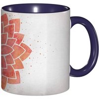 Tasse A Cafe Fleur De Lotus Style Aquarelle Demi-Lys Theme De Meditation Ayurvedique Avec Look.Imprime Corail Peche Pale Tasse Coloree Pour Le Bureau