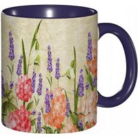 Tasse A Cafe Fleurs De Lavande Plantes Ferme Rustique Paysage Naturel Printanier Impression Romantique Coloree Tasse De Tasse Coloree Pour Le Bureau