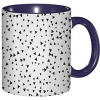 Tasse A Cafe Petits Triangles Geometriques Avec Look Grunge Conception Monochrome Geometrique Simple.Impression Noir Et Blanc Tasse Coloree Pour Le