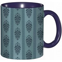 Tasse A Cafe Damask Medieval Gothique Rococo Art Motifs Sur Rayures Verticales Cultures Inspiration Impression Tasse De Tasse Coloree Pour Le Bureau