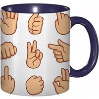 Tasse A Cafe Doigt Dessin Anime Mains Differents Gestes Pointant L'attention Poing Pouces Impression Tasse De Tasse Coloree Pour Le Bureau A La