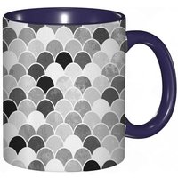 Tasse A Cafe Design Squama De Poisson Avec Des Inspirations Aquatiques Motif D'ecailles De Peau D'animal Imprime Monochrome Tasse De Tasse Coloree