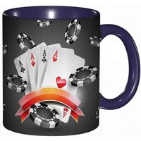 Tasse A Cafe Affichage Du Tournoi De Poker Des Jetons A Tartiner Avec Style De Vie De Cartes De Poker.Tasse Imprimee Et Coloree Pour Le Bureau La