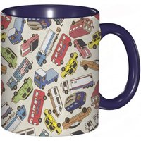 Tasse A Cafe Sur Le Theme Du Transport Et De La Logistique Des Voitures Modele De Camion Cargo Voiture Musculaire Et Taxi Imprime Tasse Coloree Pour