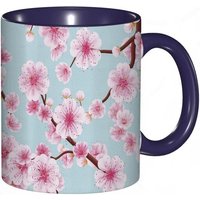 Tasse A Cafe Fleur De Cerisier Inspirant Arrangement Floral Saisonnier Couleur.Impression Sequoia Bleu Tasse Coloree Pour Le Bureau La Maison Le The