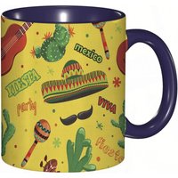 Tasse A Cafe Fiesta Party Dancing Patriot Destinations De Voyage Mexicaines Espagnoles Vacances Exotiques.Impression Jaune Rouge Tasse Coloree Pour