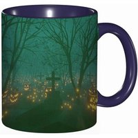 Tasse A Cafe Halloween Tombe Arbre Effrayant Cercueil Crypte Maledictions Impression Tasse De Tasse Coloree Pour Le Bureau A La Maison The Cafe