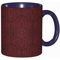 Tasse A Cafe Bordeaux Motifs Printaniers Complexes Style Abstrait Branches Fleuries Boutons Floraux.Imprime Rouge Bordeaux Tasse Coloree Pour Le