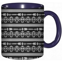 Tasse A Cafe Jour Des Morts Dessine A La Main Style Ligne Art Native Doodle Cranes Fleches Tradition Mexicaine Impression Tasse De Tasse Coloree Pour