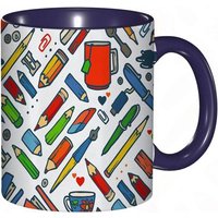 Tasse A Cafe Dessin Anime Crayons Stylos Collection De Papeterie Impression Coloree Tasse De Tasse Coloree Pour Le Bureau A La Maison The Cafe