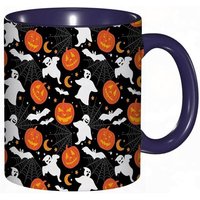 Tasse A Cafe Fantome D'halloween Lanterne De Citrouille Chauve-Souris En Toile D'araignee Imprime D'halloween Tasse Coloree Pour Le Bureau Le The Le