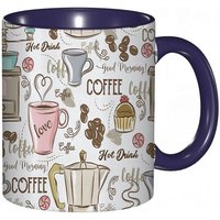 Tasse A Cafe Coffee Time Cupcakes Beans Design Machine A Expresso Vintage.Impression Beige Rose Tasse Coloree Pour Le Bureau La Maison Le The Le Cafe