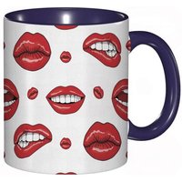 Tasse A Cafe Diverses Formes De Levres De Femmes Dans Plusieurs Gestes Triste Nerveuse Heureuse Impression Feminine, Tasse De Tasse Coloree Pour Le