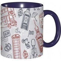 Tasse A Cafe Populaire Anglais Pays Culture Attraction Touristique Voyage Theme Impression, Tasse Coloree Tasse Pour Bureau Maison The Cafe