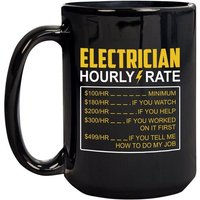 Tasse A Cafe Pour Electricien, Taux Horaires, Tasse A The En Ceramique, Tasse A Cacao Chaud, Adaptee A La Maison Et Au Bureau 330ml