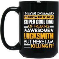Tasse En Ceramique De Serrurier, Excellent Cadeau Pour Papa, Grand-Pere, Fille, Fils, Superbes Tasses Noires De Serrurier