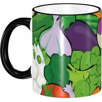 Tasse En Ceramique De 330ml, Legumes Verts, Pois, Vegan, Grande Tasse A Cafe, A The, Adaptee A La Cuisine, Au Restaurant, Au Bureau